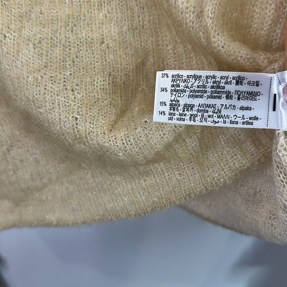 Zara alpaca wool blend ruffle sleeve lightweight knit sweater size medium - Picture 6 of 8